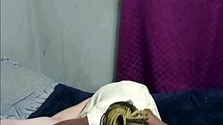 Hot braided teen slut sucks masked man's cock then rides doggystyle?