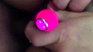 Wife explores vibrator depths under his firm control