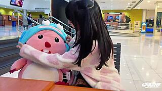 backstage brazilian teen amberzinha rides big cock submissive after pelucia gift?