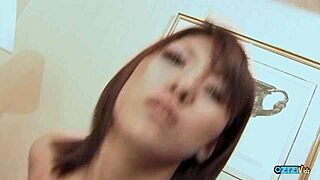 Cute Asian brunette rides cowgirl before creampie ends her toy vibrator dessert night