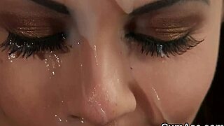 Sperm-Drenched Kitten Gulps Jizz Facial Load