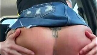 horny brazilian milf sits bareback on cock mid car trip