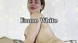 pretty milf workouts with sex machine, toys, buttplug and guided jerkoff in lingerie