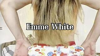 pretty milf workouts with sex machine, toys, buttplug and guided jerkoff in lingerie