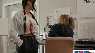 curious how asian coed lulu chu tempts her old babysitter electra rayne into scissoring?