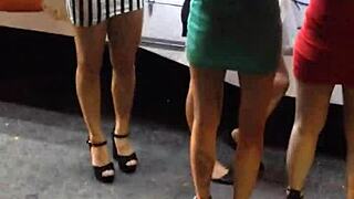 candid tight short skirt on this asian slut screams public pussy tease