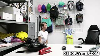 officer giovanni francesco bends over influencer macy meadows in shop fuck