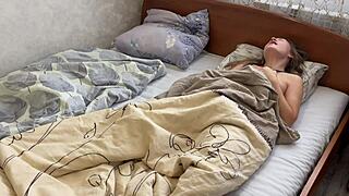 Morning solo play builds to her young creampie-free orgasm peak