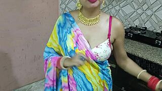 indian bhabhi bends over kitchen for devar's first dirty fuck talk