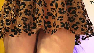 oops, she forgot panties under that tight miniskirt 😈