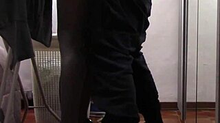 milf in pantyhose irons then gets groped and fucked hard