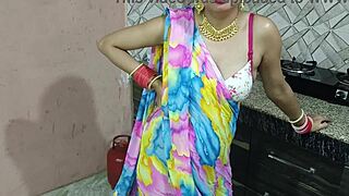 indian bhabhi bends over kitchen for devar's first dirty fuck talk