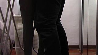 milf in pantyhose irons then gets groped and fucked hard