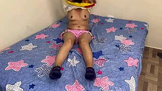 stepdad catches me masturbating and helps me cum homemade