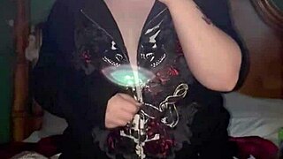 Chubby Goth Girl Teases Her Curves Seductively