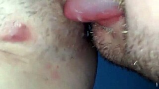 Watch me slurp fresh creampie from wife's dripping pussy after small cock unloads inside