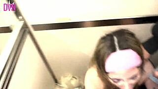 Argentinian youtuber sucks two strangers cocks deep in party elevator