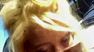 i'm on the street in glasses giving this deepthroat blowjob then huge facial cums everywhere