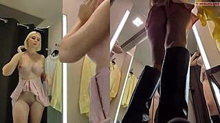 hidden cam catches juicy pussy upskirt in fitting room