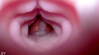 Quickie monster creampie blasts emelie's fleshlight toy ass deep with sound!