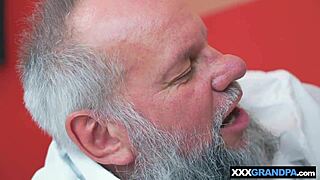 Grandpa's Tongue Dives Into Latina Teen Pussy Then Pounds Her