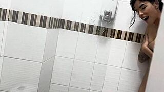 Stepbro, promise not to tell dad if you spank and fuck my shower ass?