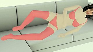 chinese top model in red lingerie 😍 fucks her photographer on sofa to pay for photos 📸💦