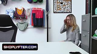 Hey, watch this tiny 18+ blonde teen thief get railed by huge guard cock doggystyle