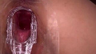 Horny homemade slut with big tits and shaved wet pussy squirts from hardcore fucking