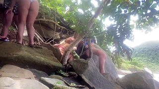 Watch couples orgy on beach, doggystyle hairy teens and big cocks in public suruba