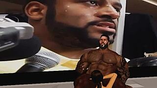 pussy lineup craves hunk duane brown's thick interracial cock