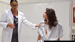 Milf Doctor Dana Catches Petite Patient Liz in Exam Room Privacy