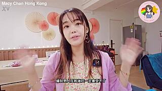 hong kong macy chan delivers cantonese av soul sucking post-cum blowjob swallow