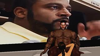 pussy lineup craves hunk duane brown's thick interracial cock