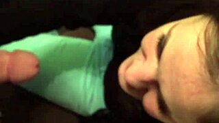 tipsy petite girlfriend slurps deep on boyfriend's cock