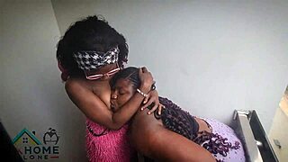 Two Curvy African Bi Lesbians Lick Wet Pussies, Kiss and Fuck to Intense Orgasms