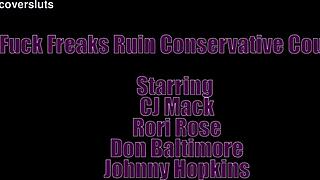 FUCK freaks ruin conservative couple