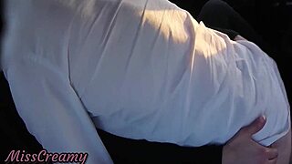 Teacher Misscreamy Sees Dick Flash, Fucks Bent Over Doggystyle in Public Car After Handjob and Orgasm