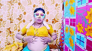 Desi Bhabhi Fingers Pussy And Shows Boobs In Dirty Telugu Talk