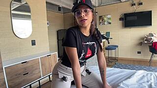 first time with this colombian big ass busty milf latina: deepthroat, doggystyle, rough pov riding