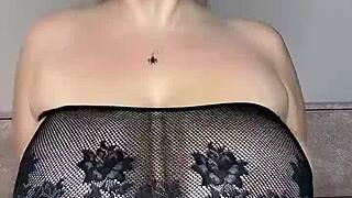 she sits on your face smothering you with big natural saggy tits and rock-hard oval nipples begging for licks