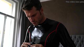 horror latex suit threesome with tru kait's shaved pussy pounded