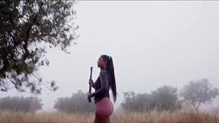 Gorgeous Spanish Goddess Ass SPANKED TIED For PISS Play Outdoors