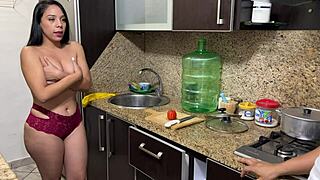 my stepson got hard spotting my ass in the kitchen bikini won't leave now