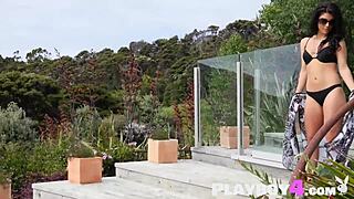 All Natural Milf Strips Naked Outdoors for Playboy