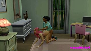 Girl Catches Futa Roommate Masturbating Then Punished by Hard Assfucking