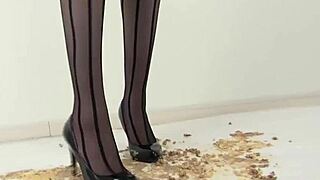 Crushing Hamburger in Stockings Sparks Wild Thrill!