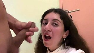 i begged my friend to cum on my face at cafe... ate food with sperm public cumwalk!!