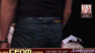 cfnm british babe handjobs humiliates and blows cock before massive femdom cumshot