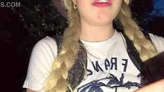 lost in jungle touching my pink pussy and natural tits out there?